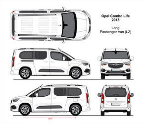Opel Combo Tour D L1H1 Vector Drawing, 40% OFF