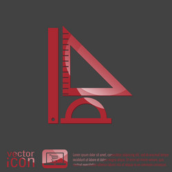 ruler protractor triangle symbol of geometry vector image