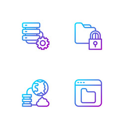 Set line browser files network cloud connection vector