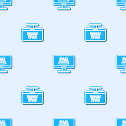 blue line computer monitor with text faq vector image
