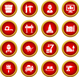 building process icons set simple style vector image
