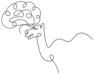 Silhouette of abstract camel with brain as line vector
