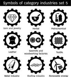 symbole of category industries set 5 vector