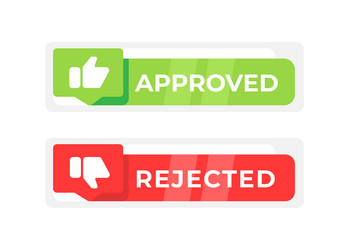 approved and rejected stamps in a flat design vector