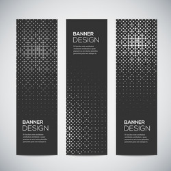 Banners with abstract colorful random geometric vector