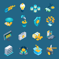 Cryptocurrency Icons - Blockchain & Finance vector image