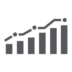 Diagram glyph icon report and graph growth chart vector