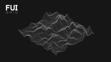 fui gui 3d landscape scan grid abstract vector image