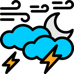 lightning line filled style icon design vector image