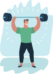 man lifting a barbell with fitness attire vector image