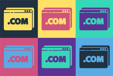 pop art website template icon isolated on color vector