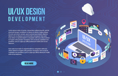 process of developing interface for laptop vector image