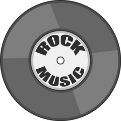 Rock music vinyl record icon cartoon style vector