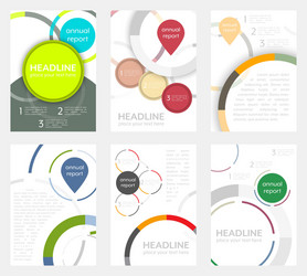 set of flyer design with circular pattern vector image