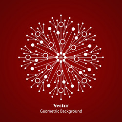 white snowflake made of connected lines and dots vector image