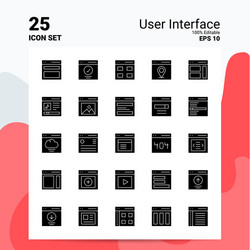 25 user interface icon set 100 editable eps 10 vector