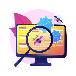 Bug fixing and software testing concept metaphor vector