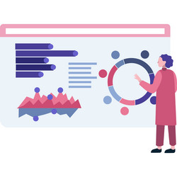 business data analysis icon chart graph vector image