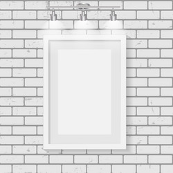 Frame on brick wall for your text and images vector