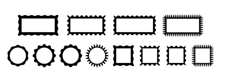 jagged edge rectangle frames collection zig zag vector image