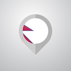 Map navigation pointer with nepal flag design vector