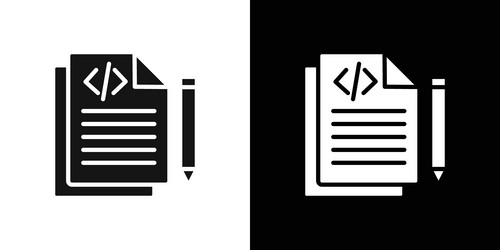 script icon flat fill set collection vector image