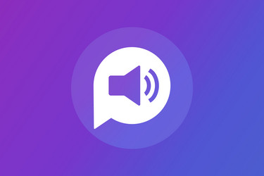 speaker sound on button with speech bubble vector image