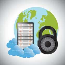 Cloud computing web hosting design vector