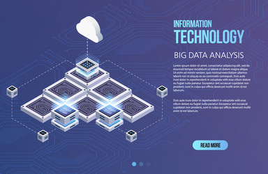 concept of big data processing isometric vector