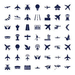 49 flight icons Royalty Free Vector Image - VectorStock
