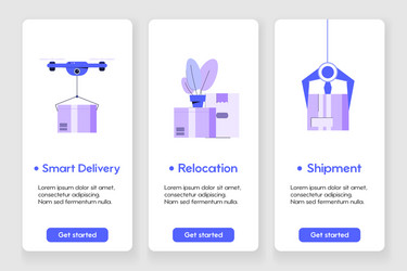 template design for mobile app page with delivery vector