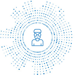 blue line nerd geek icon isolated on white vector image