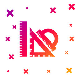 color set ruler triangular and protractor vector image