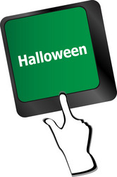 halloween key on computer keyboard keys isolated vector image