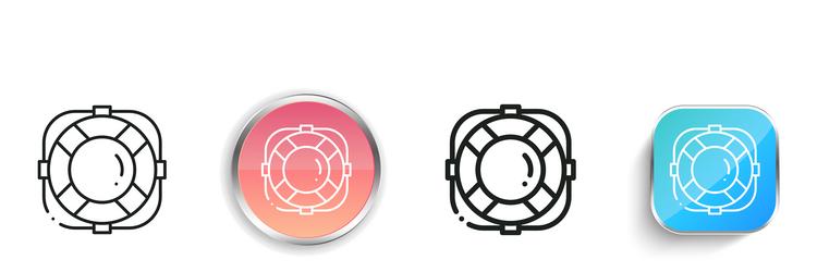 lifebuoy icon thin linear regular and button vector image