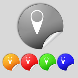 map pointer icon gps location symbol set colourful vector image