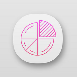 pie chart app icon circle divided into parts vector image