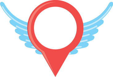 pin pointer location with wings vector image