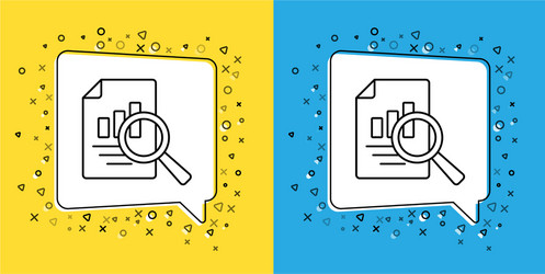 set line document with graph chart icon isolated vector image