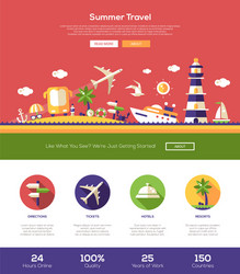 summer travel website header banner with webdesign vector