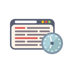 clock showing speed of website loading time vector image