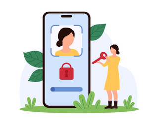 face recognition for data verification vector image