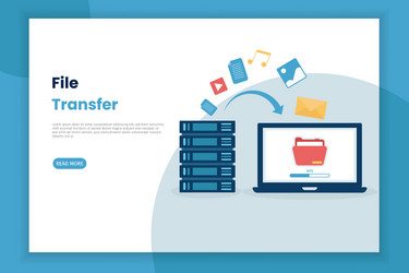 flat design file transfer from server vector image