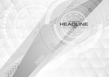 grey white technology background with hud gears vector image