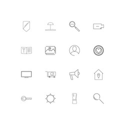 interface linear thin icons set outlined simple vector image