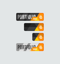 Portfolio button futuristic hi-tech ui design vector