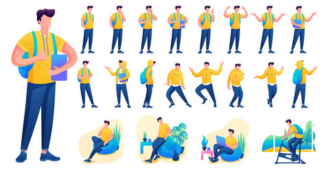 presentation in various poses and actions vector image