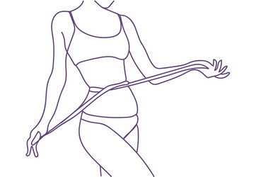 Woman Measuring Waist - Fitness & Weight Loss Vector Image