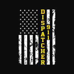 911 Thin Yellow Line Flag Vector Image