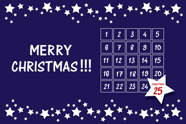 horizontal advent calendar with a frame of white vector image